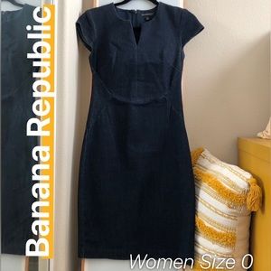EUC Banana Republic Denim Stretch Work Dress Size 0